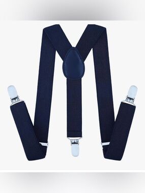 AWAYTR Boys Navy Blue Adjustable Suspenders 25 Inches
